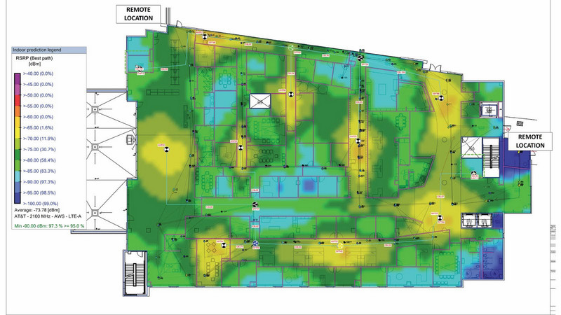 Network optimization map after improvements